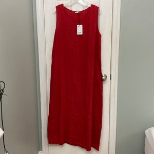 Rosemarine Made in Italy 100% Linen Red Medium Maxi Jumper/Dress